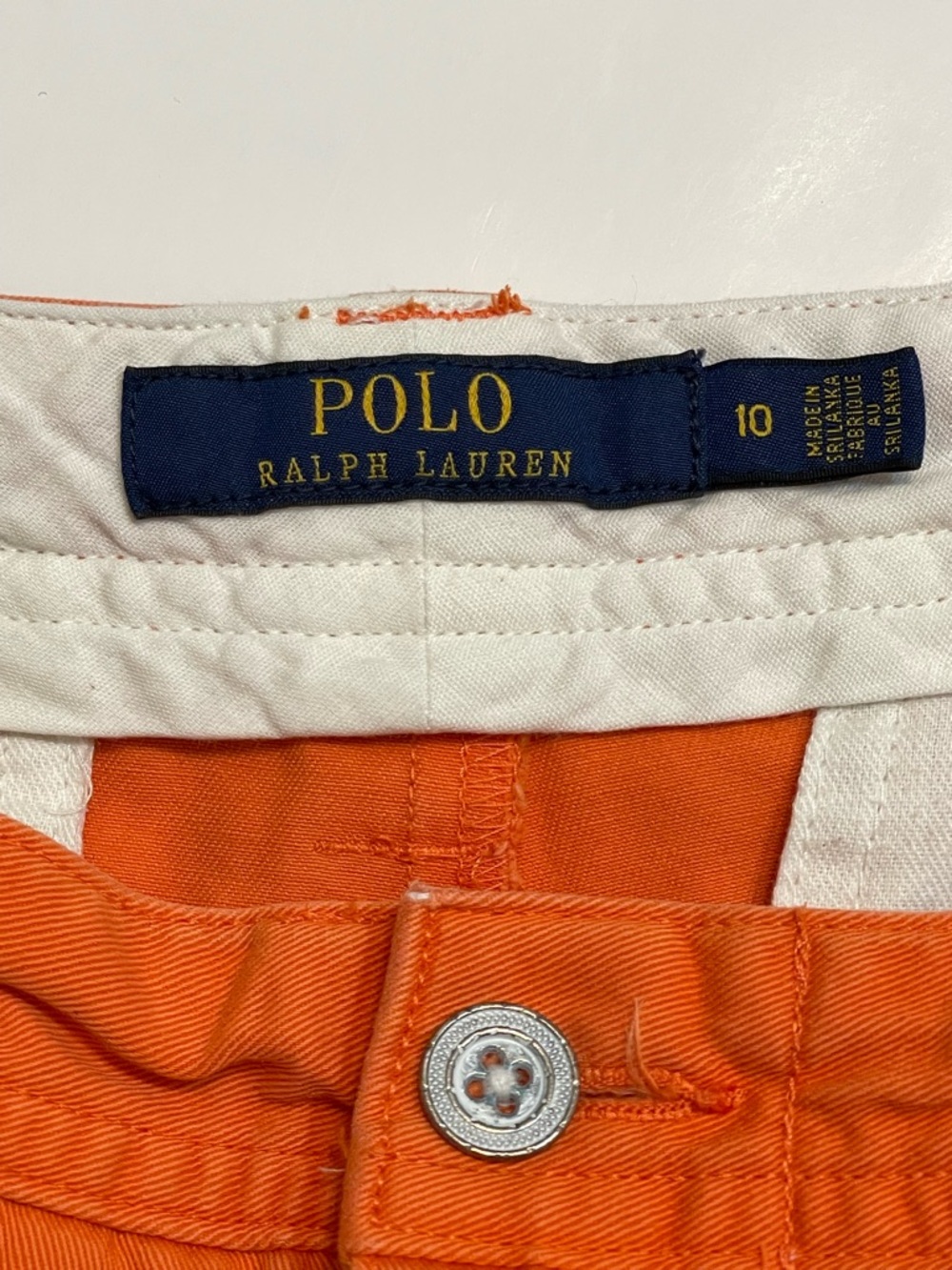 Polo Ralph Lauren Women's Classic Chino Orange Shorts Size 10 - Picture 7 of 10